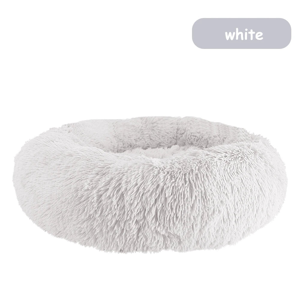 NONECN Donut Dog Bed Warm Soft Plush Calming Pet Bed