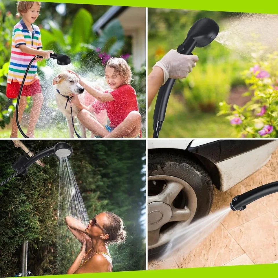 XIAOTREE Portable Camping Shower 6000mAh Rechargeable 4 Spray Modes