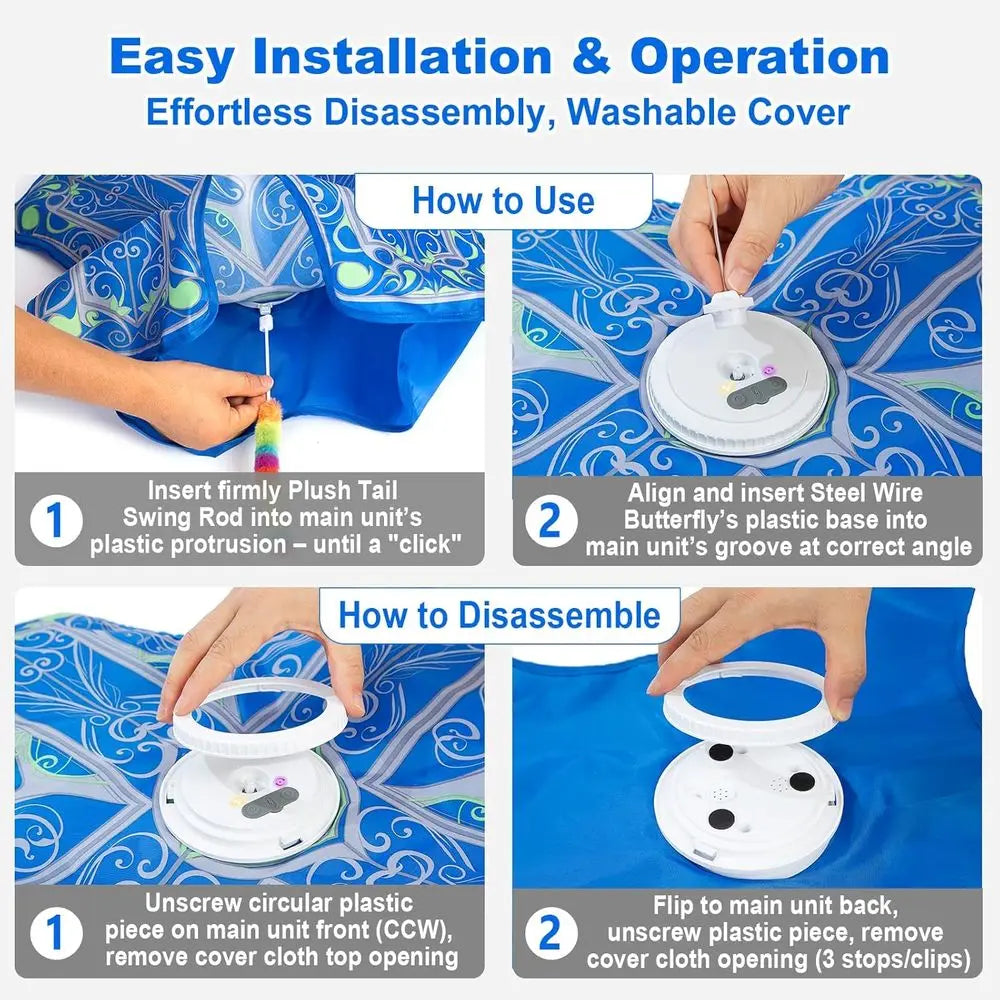 Interactive Indoor Cat Toy Dual Motion Rechargeable Touch And Seek