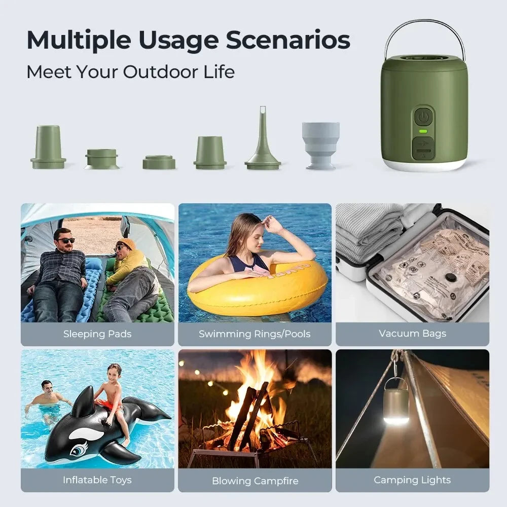 Tiny Air Pump With Camping Lantern For Inflatable Air Mattress