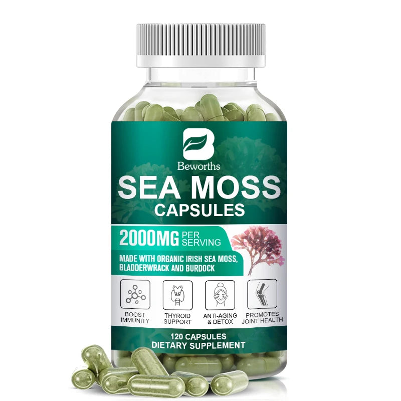Beworths Organic Sea Moss Pills For Immune Support Thyroid Health