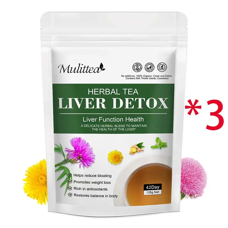 Mulittea Liver Detox Tea Dandelion Root Milk Thistle Turmeric