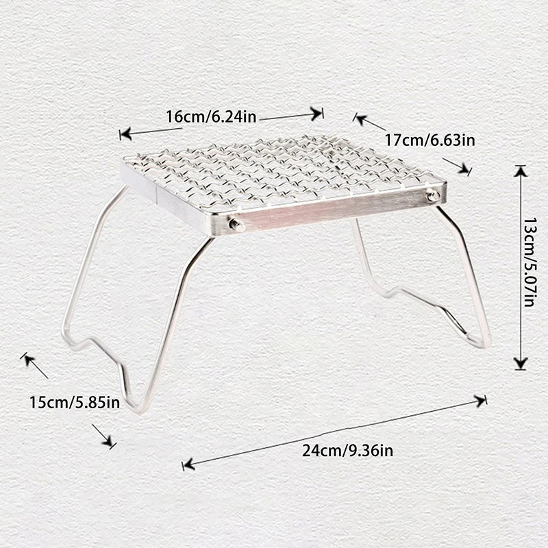 Stainless Steel Outdoor Camping Grill Portable Foldable Stove Stand