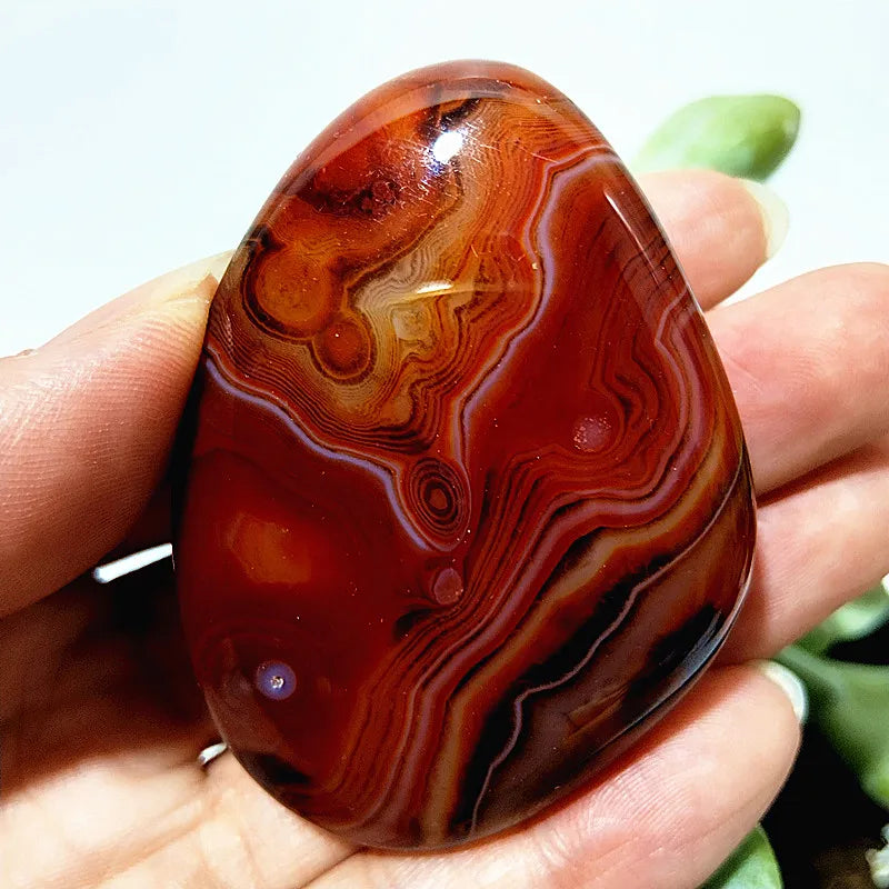 EBET Sardonyx Agate Palm Stones for Meditation and Feng Shui