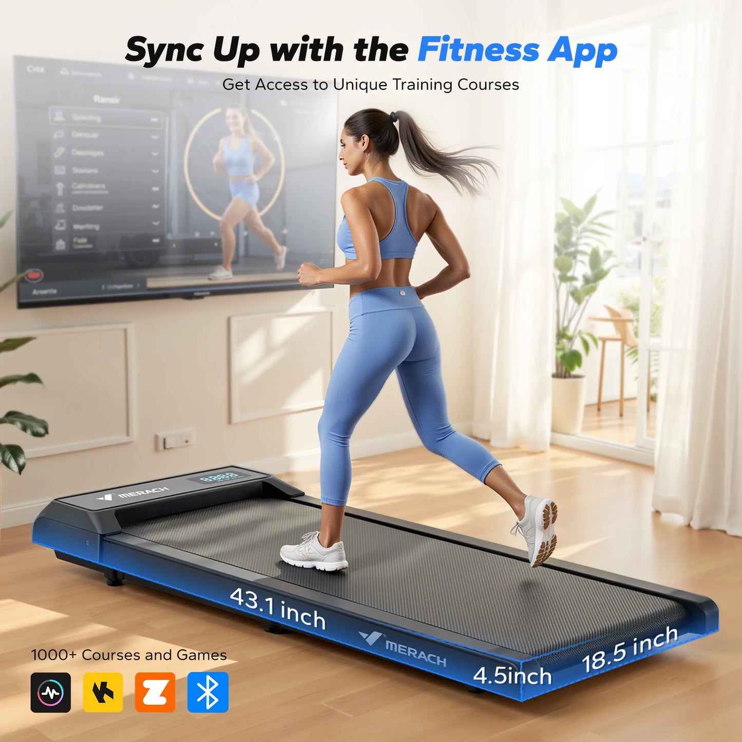 MERACH Walking Pad Under Desk Treadmill for Home Use