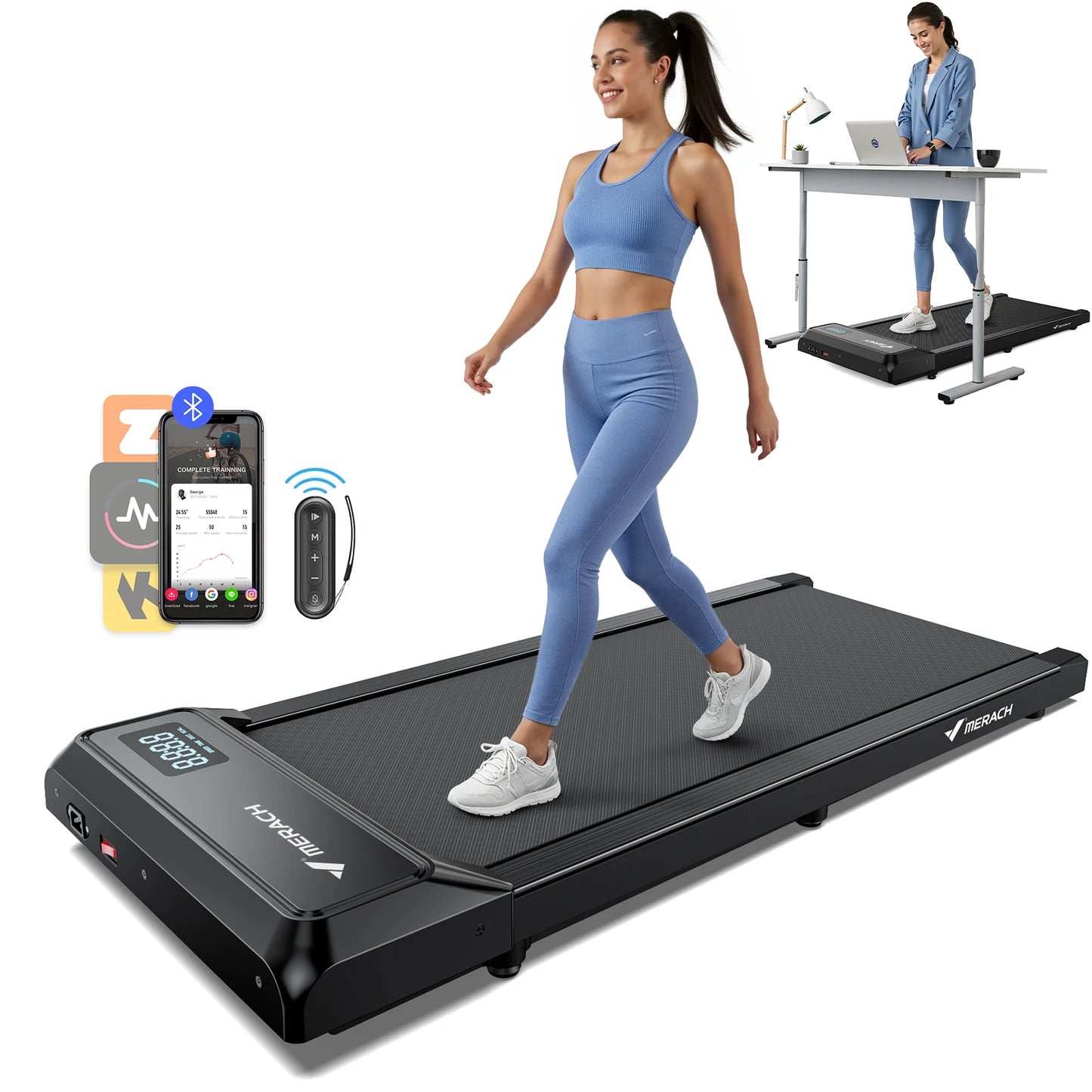 MERACH Walking Pad Under Desk Treadmill for Home Use