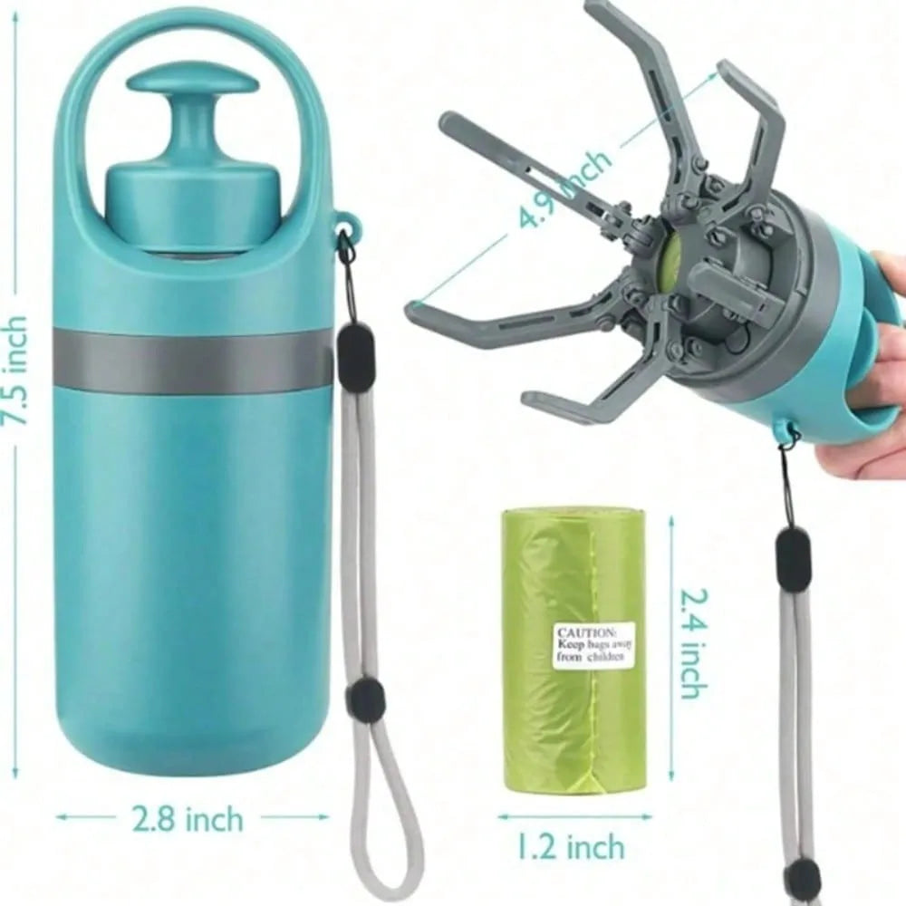 Portable No Touch Dog Pooper Scooper Claw Tool Bag Holder