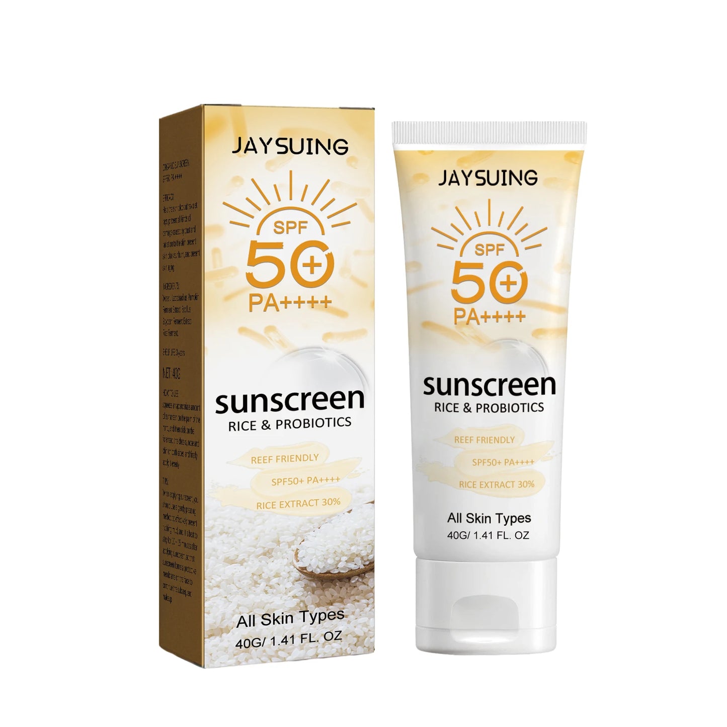 Jaysuing SPF 50 Probiotic Organic Sunscreen Sunblock For Face Body