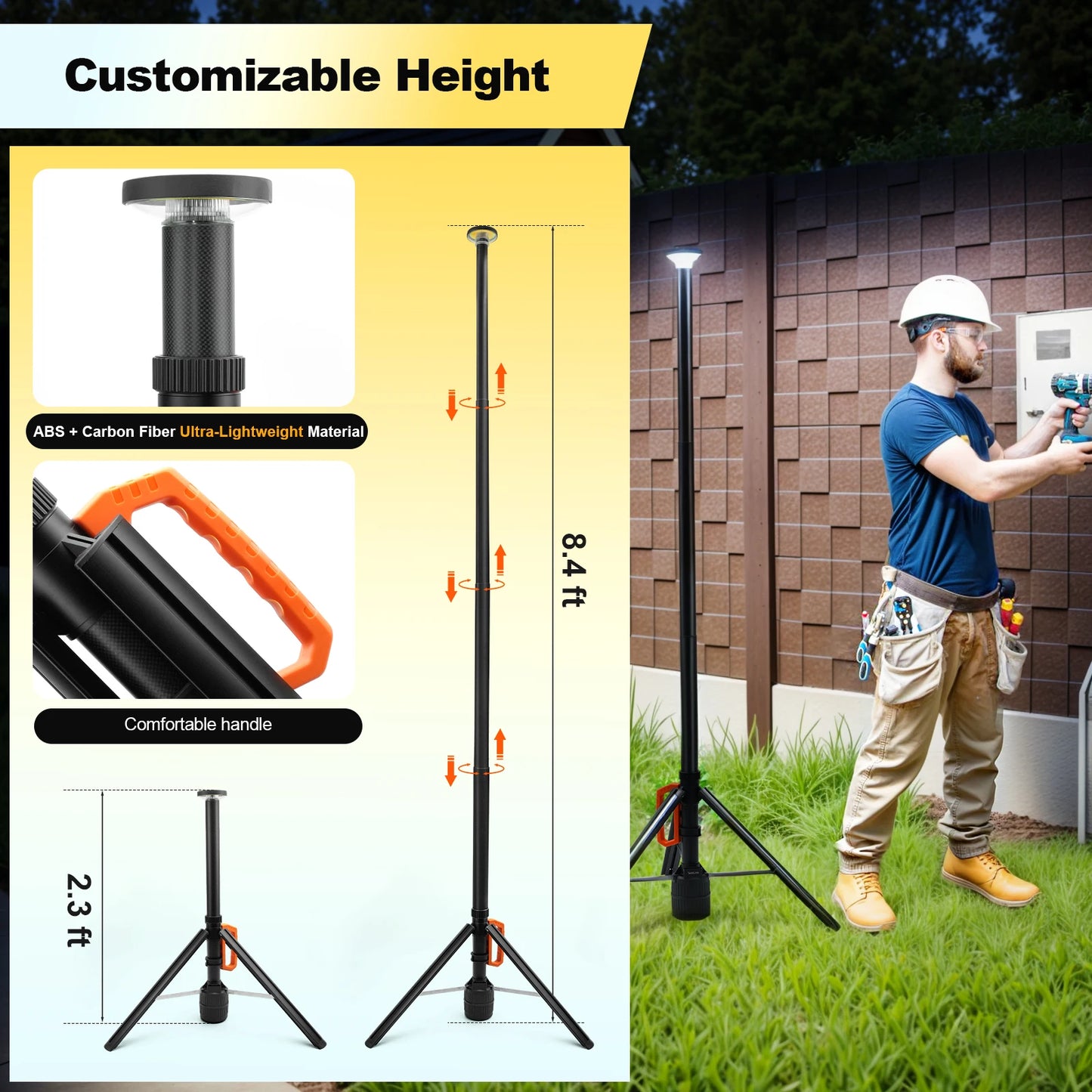 360 Degree Rechargeable Work Light With Remote Control