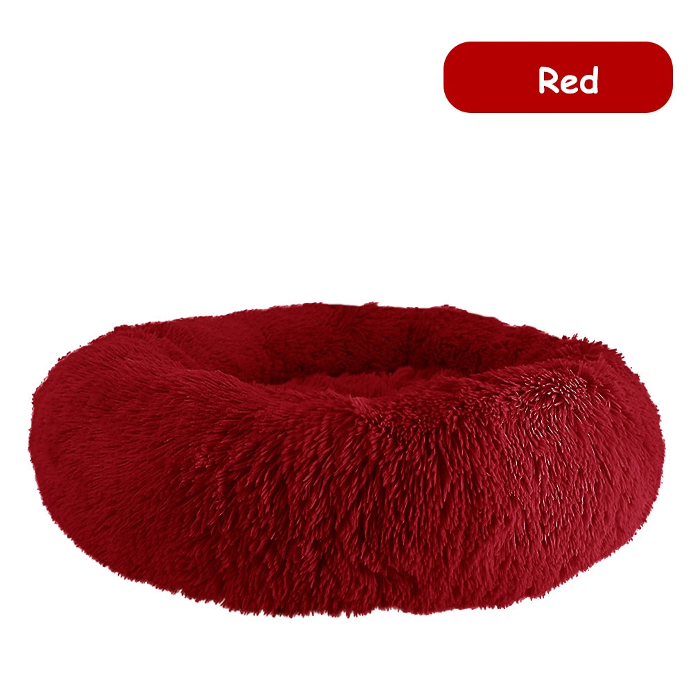 NONECN Donut Dog Bed Warm Soft Plush Calming Pet Bed