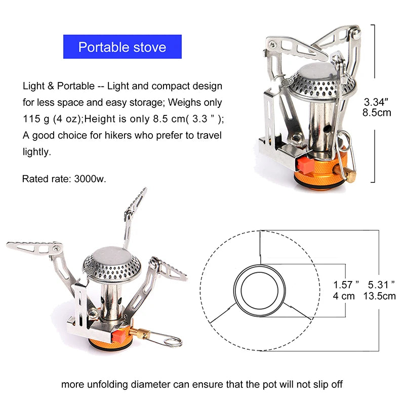 Widesea Camping Cookware Set Outdoor Tableware Stove Pot Cup Three