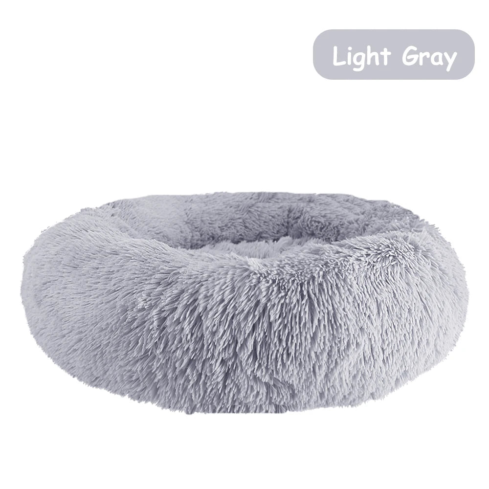 NONECN Donut Dog Bed Warm Soft Plush Calming Pet Bed