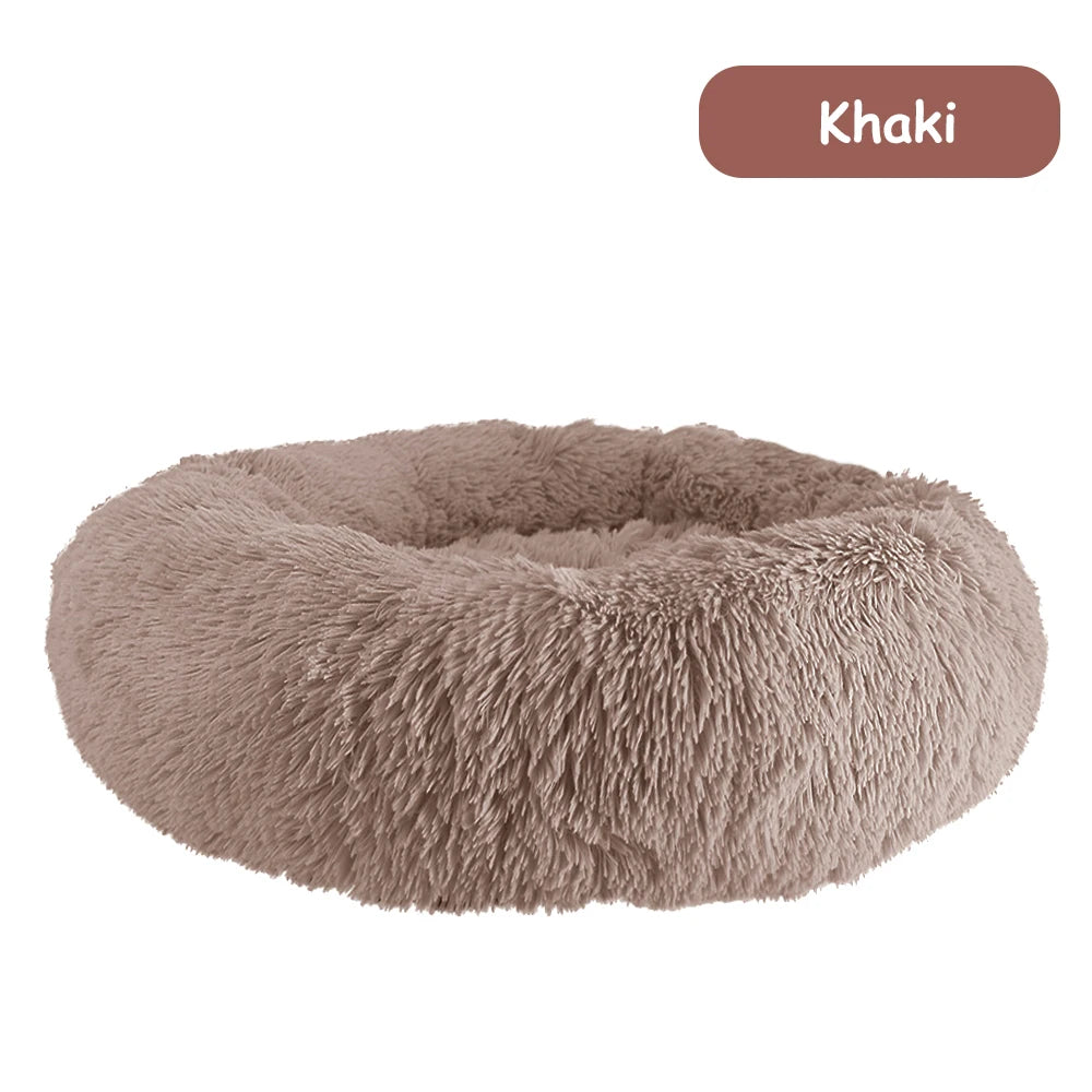 NONECN Donut Dog Bed Warm Soft Plush Calming Pet Bed