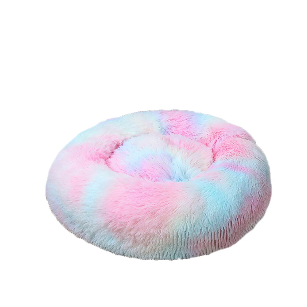 NONECN Donut Dog Bed Warm Soft Plush Calming Pet Bed