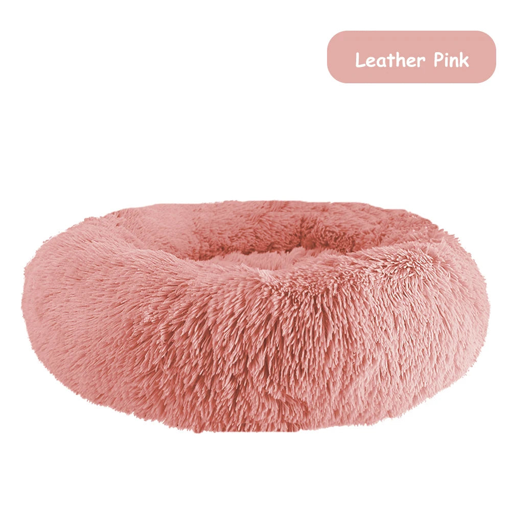 NONECN Donut Dog Bed Warm Soft Plush Calming Pet Bed