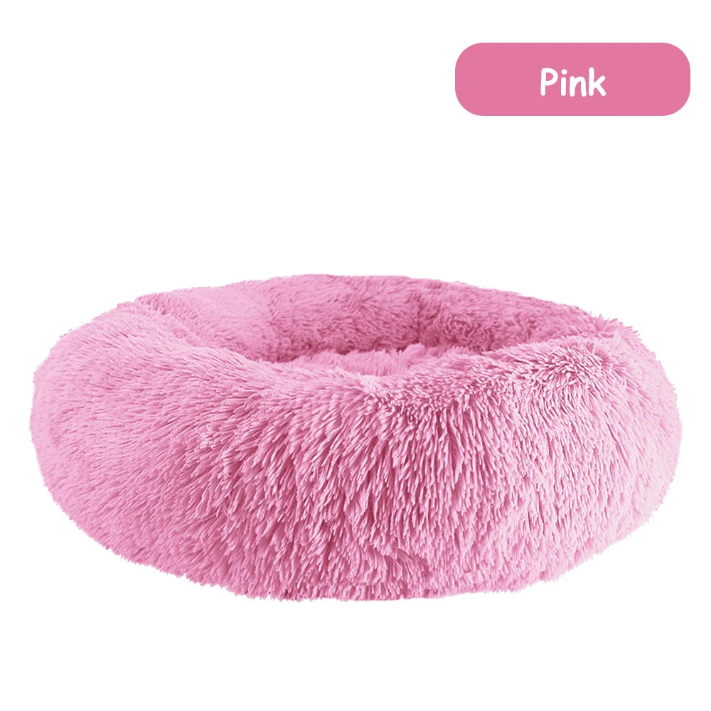 NONECN Donut Dog Bed Warm Soft Plush Calming Pet Bed