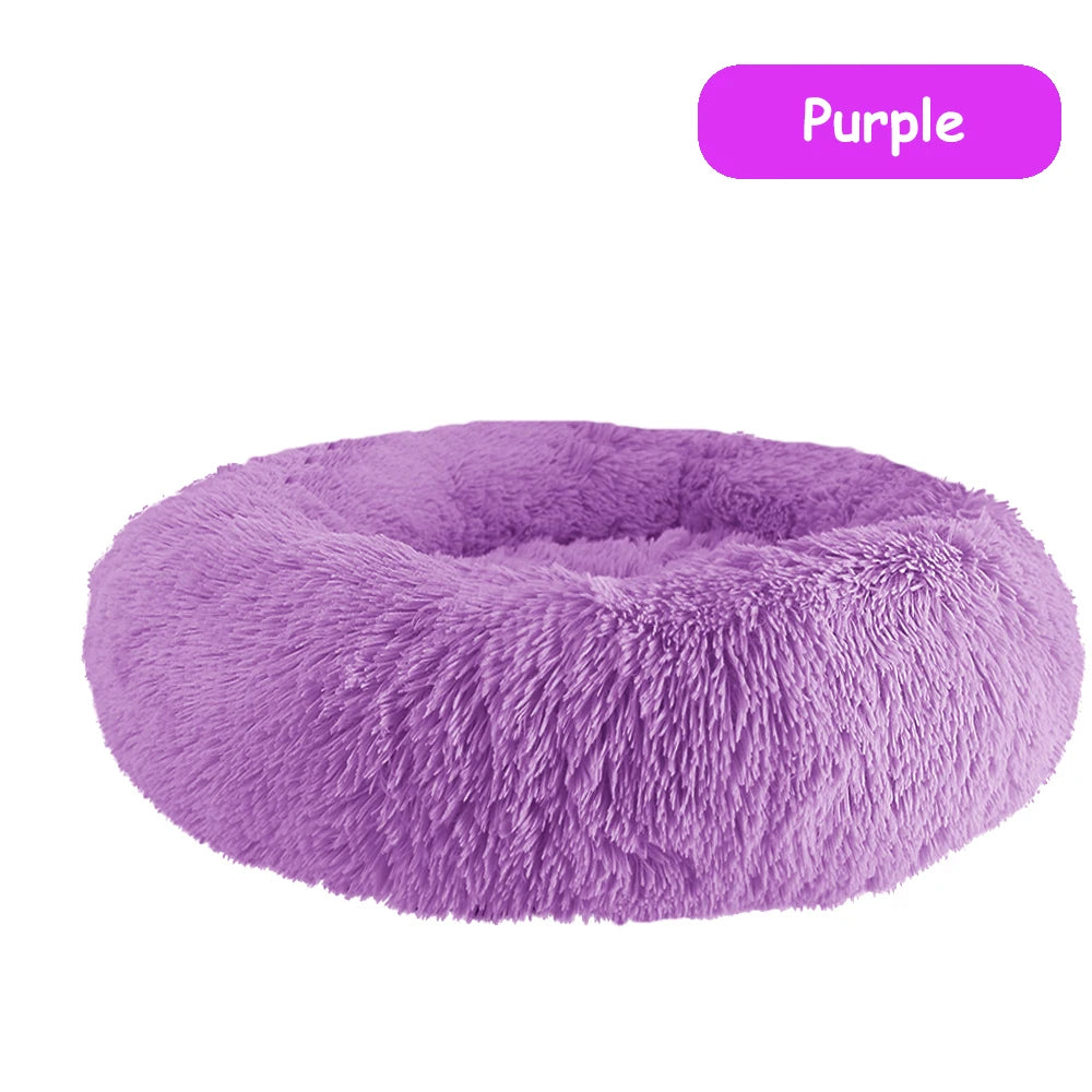 NONECN Donut Dog Bed Warm Soft Plush Calming Pet Bed