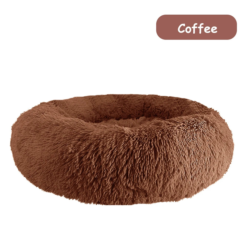 NONECN Donut Dog Bed Warm Soft Plush Calming Pet Bed