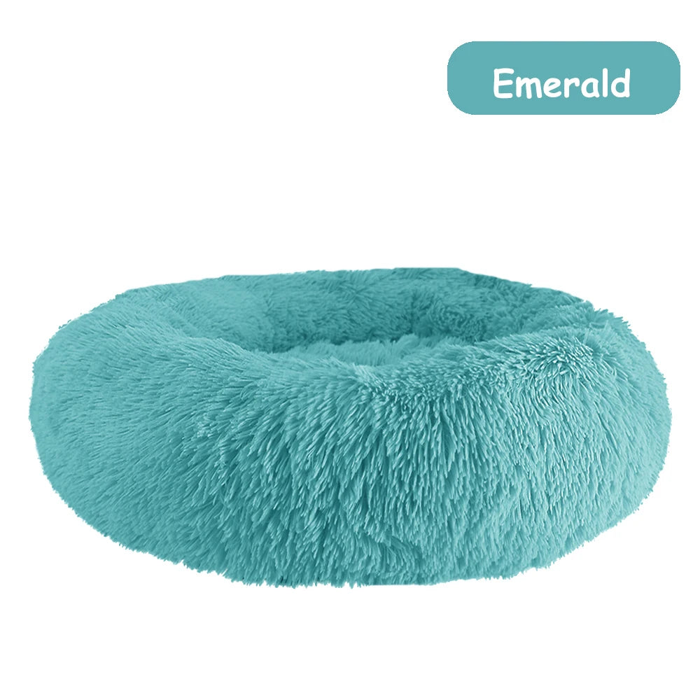 NONECN Donut Dog Bed Warm Soft Plush Calming Pet Bed