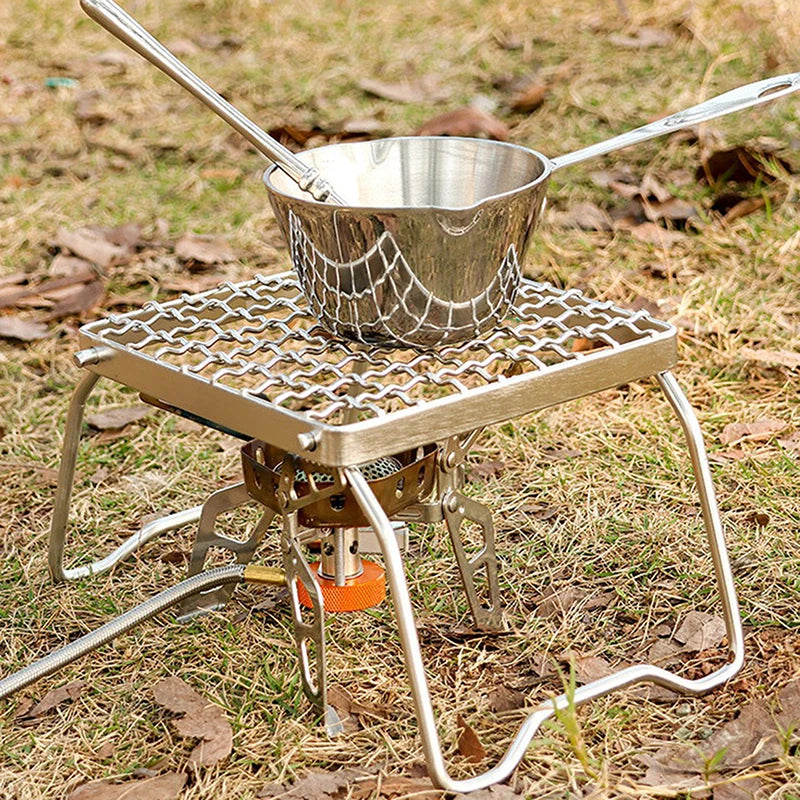Stainless Steel Outdoor Camping Grill Portable Foldable Stove Stand