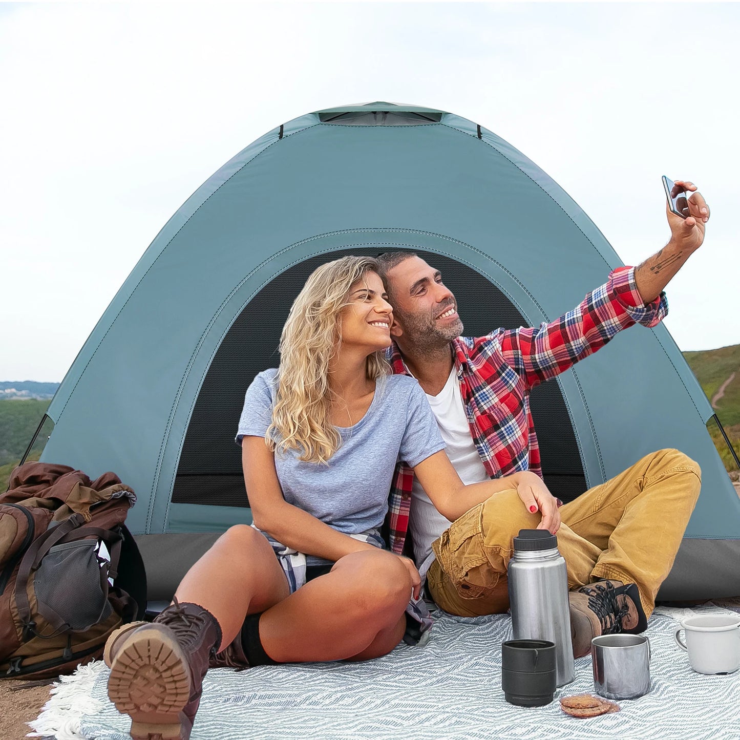 Outdoor Camping Dome Tent Rainproof and Portable for Wild Use
