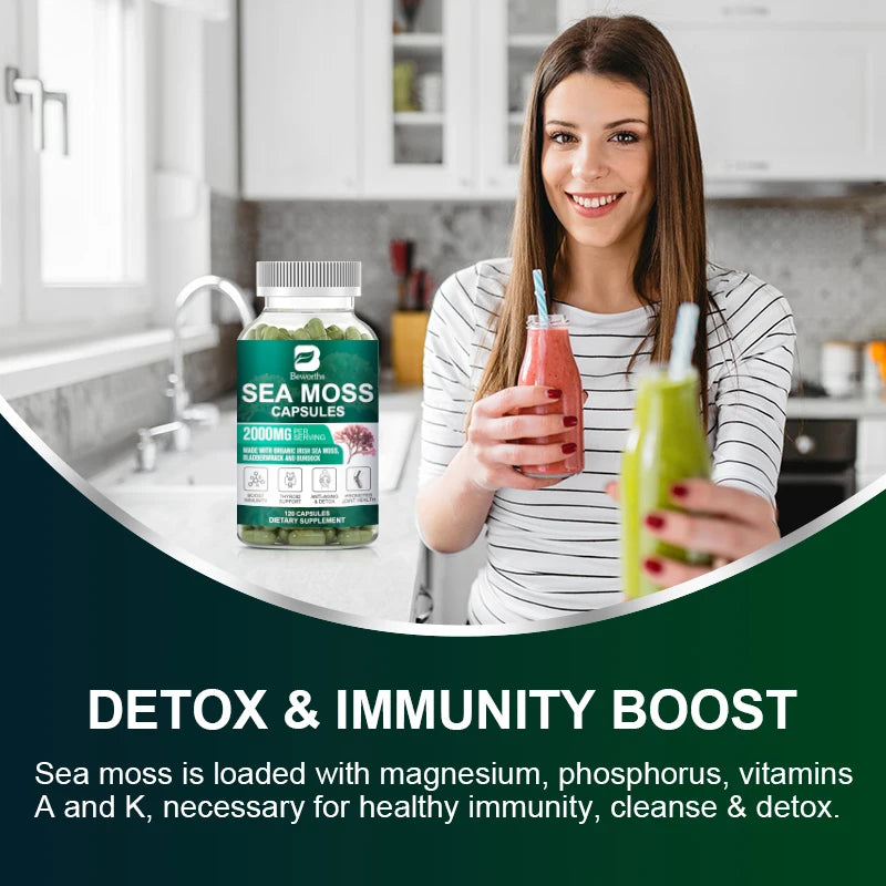 Beworths Organic Sea Moss Pills For Immune Support Thyroid Health
