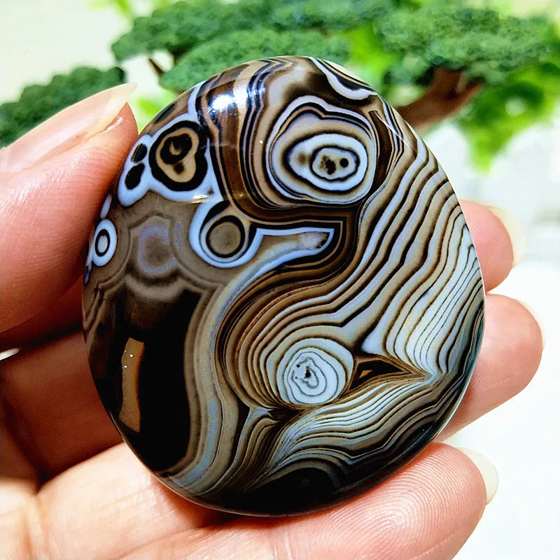 EBET Sardonyx Agate Palm Stones for Meditation and Feng Shui