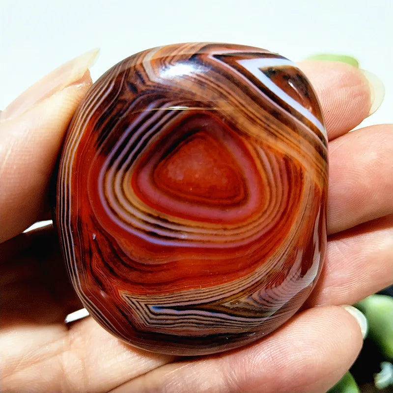 EBET Sardonyx Agate Palm Stones for Meditation and Feng Shui