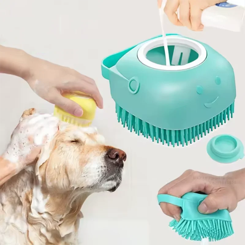 LISM Pet Bath Massage Brush Silicone Grooming Tool