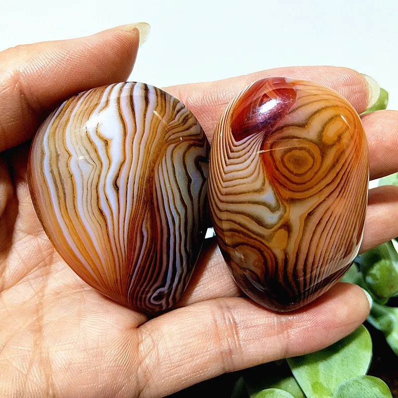 EBET Sardonyx Agate Palm Stones for Meditation and Feng Shui