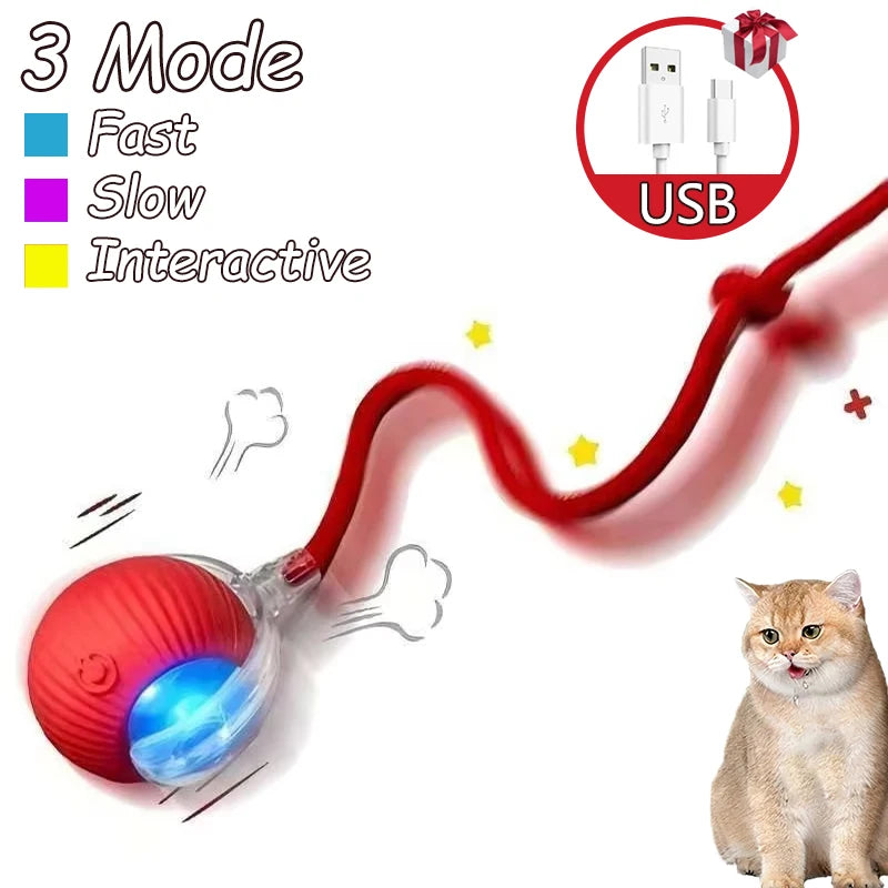 Cat Interactive Ball Toy Automatic Rolling Imitates Mouse