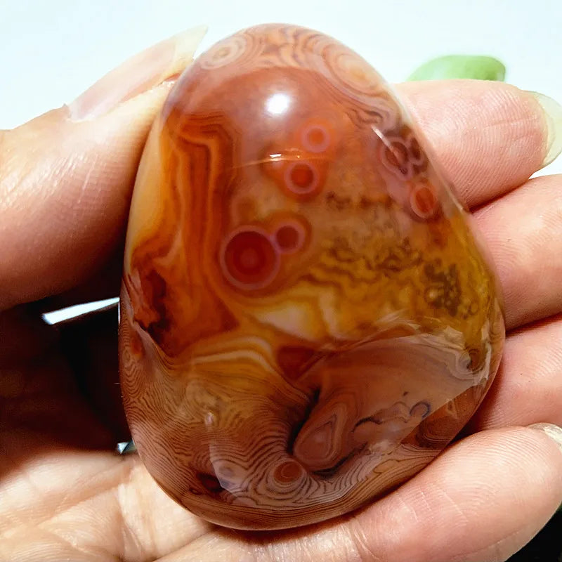 EBET Sardonyx Agate Palm Stones for Meditation and Feng Shui