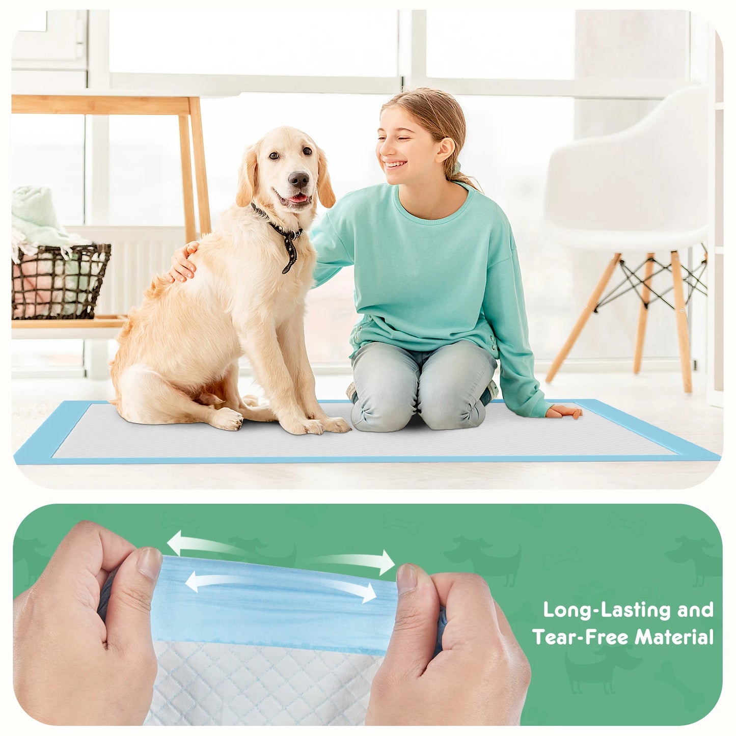 NONEDog Litter 150 Count Disposable Underpads Leakproof Quick Dry Absorbent