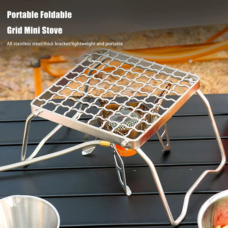 Stainless Steel Outdoor Camping Grill Portable Foldable Stove Stand