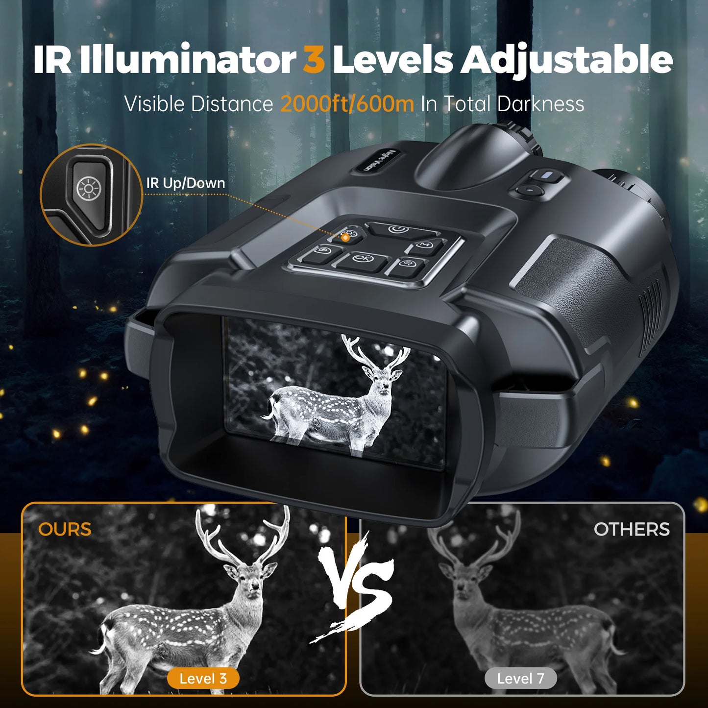 DIYIMINE Night Vision Binoculars 4K Infrared 8X Digital Zoom Goggles