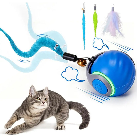 Interactive Cat Toy Ball With 3 Tails And Dual Speeds