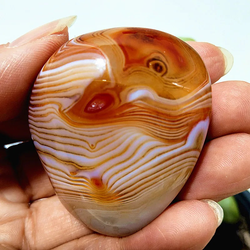 EBET Sardonyx Agate Palm Stones for Meditation and Feng Shui