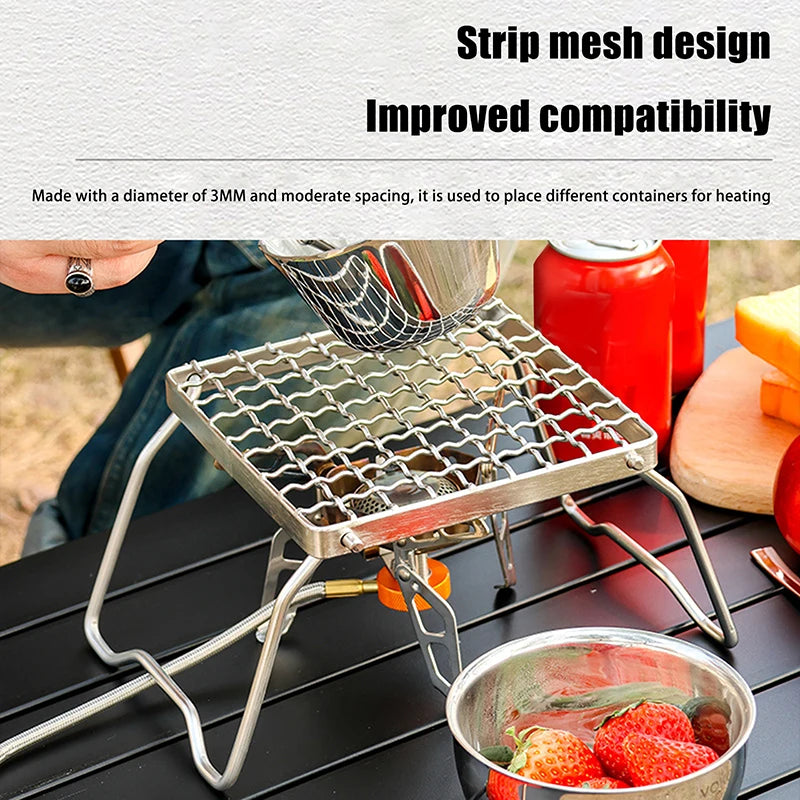 Stainless Steel Outdoor Camping Grill Portable Foldable Stove Stand