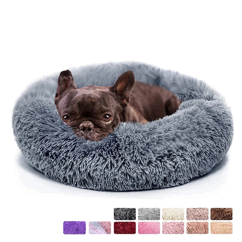 NONECN Donut Dog Bed Warm Soft Plush Calming Pet Bed