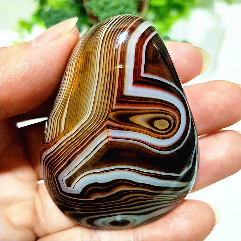 EBET Sardonyx Agate Palm Stones for Meditation and Feng Shui