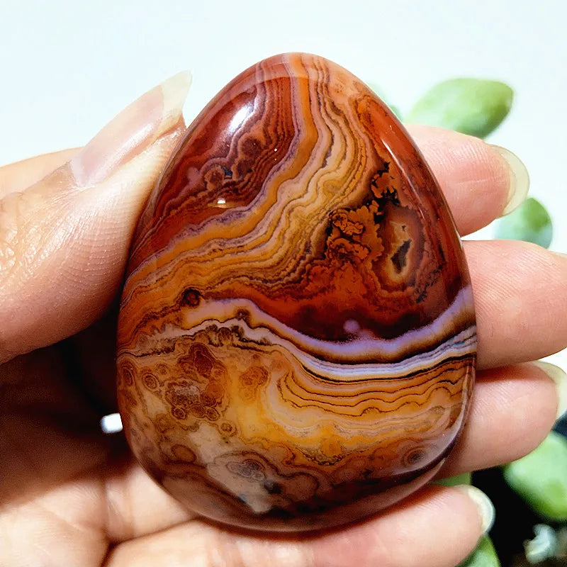EBET Sardonyx Agate Palm Stones for Meditation and Feng Shui
