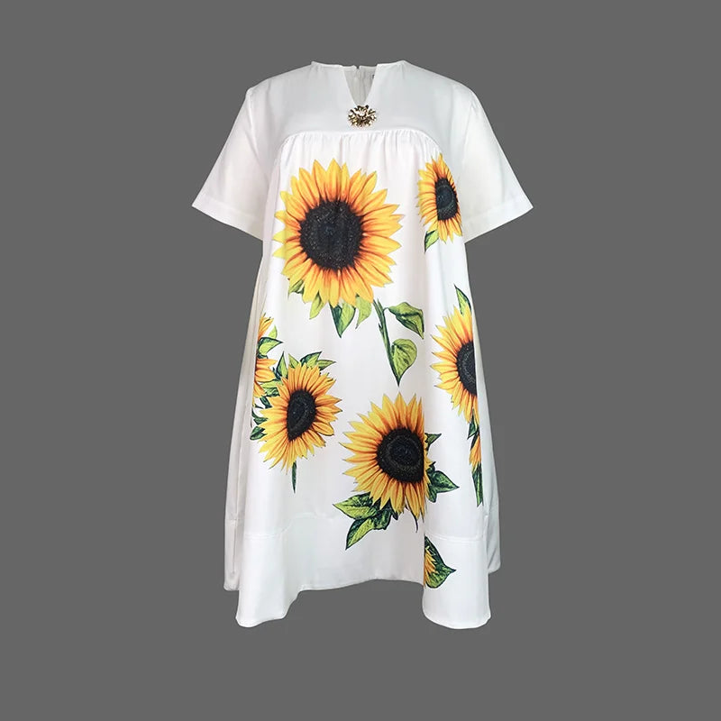 OSHOPLIVE CN Spring Summer Women A Line Pleated Midi Dress