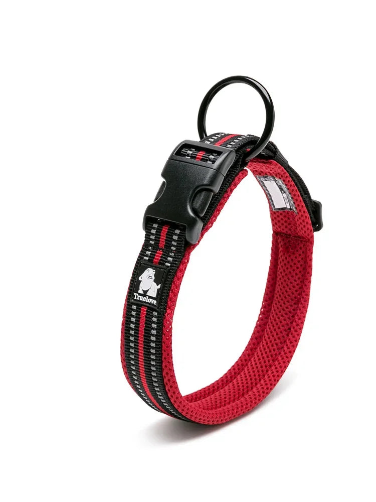 TrueLoveCN Dog Collar Nylon Adjustable Padded Reflective
