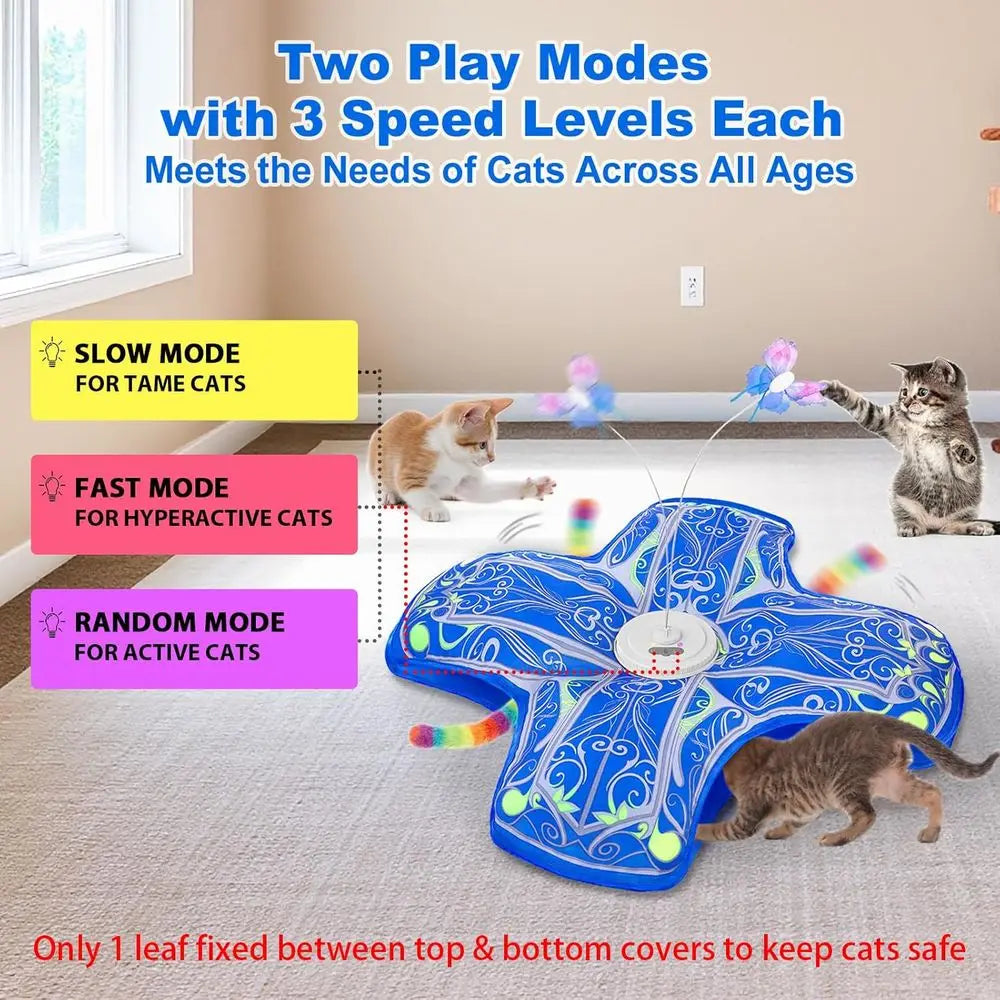 Interactive Indoor Cat Toy Dual Motion Rechargeable Touch And Seek
