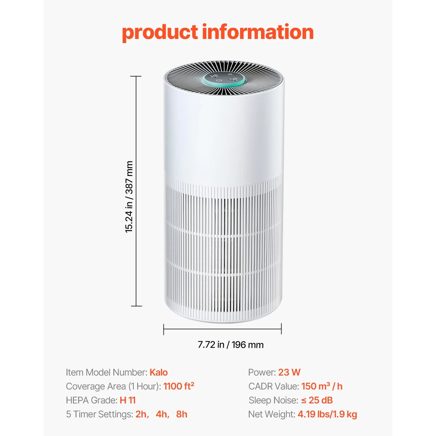 SucceBuy Air Purifier H13 HEPA CADR 700 Cubic Meters Per Hour 3139 Sq Ft