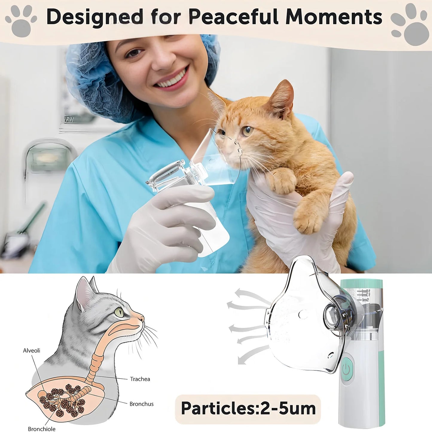 Pet Portable Nebulizer Machine For Animals Silent Inhaler Medical Atomizer