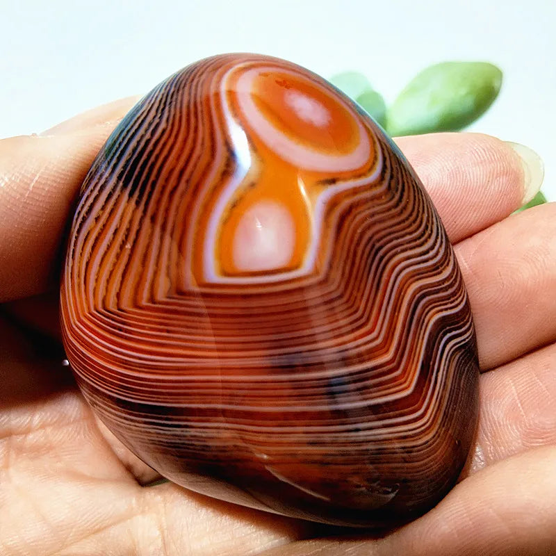 EBET Sardonyx Agate Palm Stones for Meditation and Feng Shui