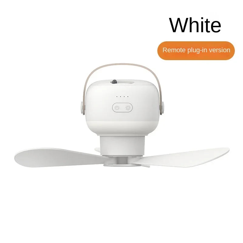 Portable Wireless Mini Ceiling Fan USB Night Light With Remote Control Stand