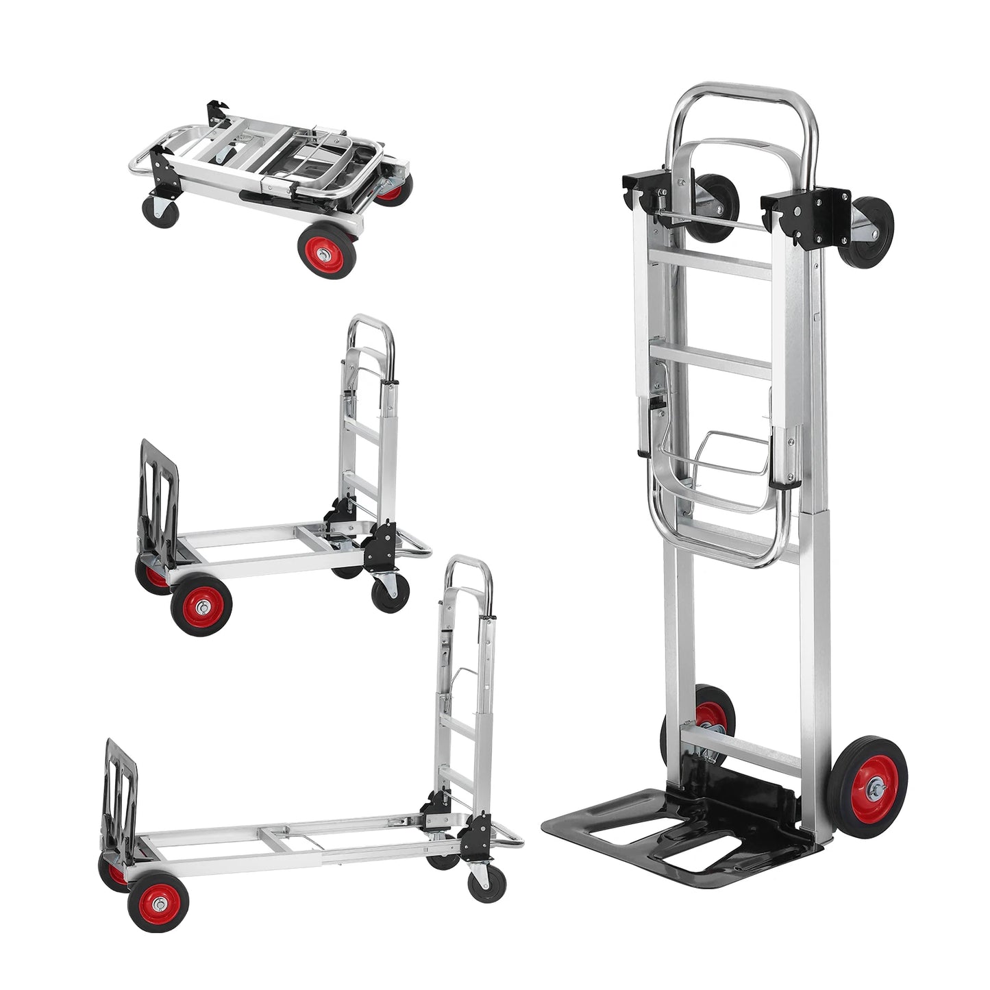 Folding Hand Truck 400lb Load Dolly With Wheels For Transport