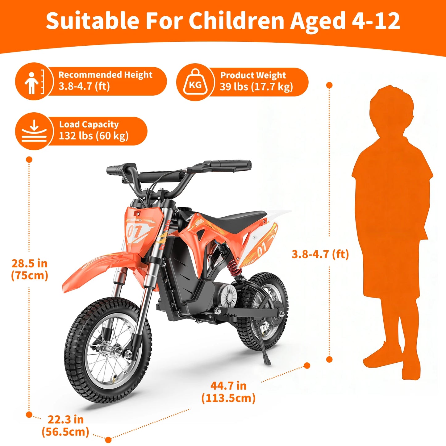 ENGWE Electric Dirt Bike 300W Offroad Ages 4 To 12